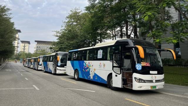 新能源大巴車隊。受訪者 供圖