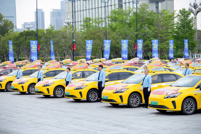 新能源出租車隊。受訪者 供圖