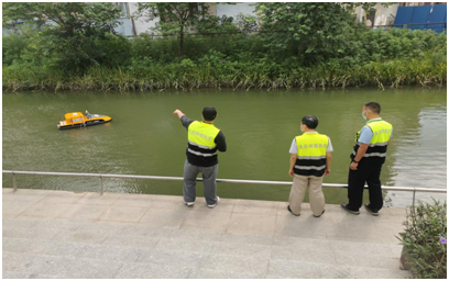 利用無人機巡查河涌排污口,開展現場執法 利用無人機巡查河涌排污口,開展現場執法